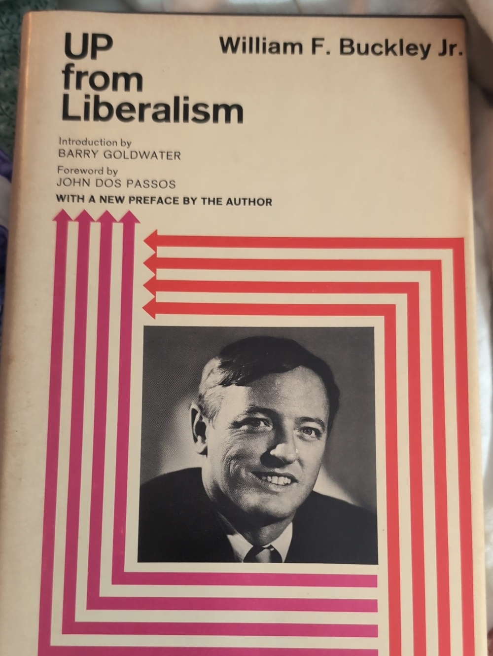 Up from Liberalism Hardcover Book - Cream with Pink/Red Accents